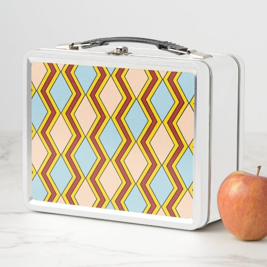 Lunch Box Zigzags et diamants Art Abstrait (En situation)