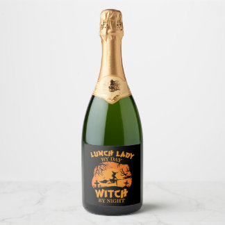 Lunch Dame Door Dag Heks Door Nacht Halloween Gift Sparkling Wijnetiket