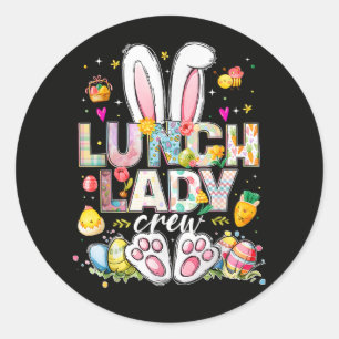 Lunch Dames Bemanning Grappige Konijn Ronde Sticker