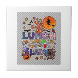 Lunch Dames Halloween Heks Maan Pompoen_1 Tegeltje