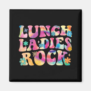 Lunch Dames Rock Tie Dye Cafetaria Crew Groovy La Magneet