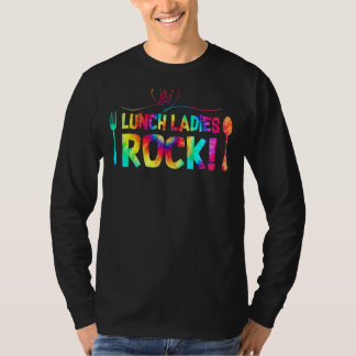 Lunch Dames Rock Tie Dye Lunch Lady Squad Terug T T-shirt