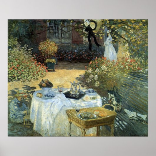 Lunch door Claude Monet, Vintage Impressionisme Poster (Voorkant)