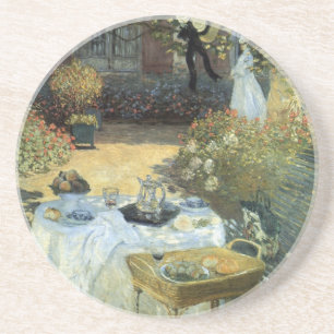 Lunch door Claude Monet, Vintage Impressionisme Zandsteen Onderzetter