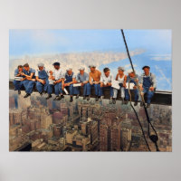 Lunch hoog op een wolkenkrabber 1932 NYC gerestaur