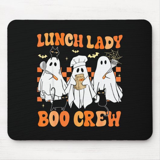 Lunch Lady Boo Crew Ghost Chef Funny Cafeteria Wor Muismat (Voorkant)
