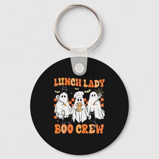 Lunch Lady Boo Crew Ghost Chef Funny Cafeteria Wor Sleutelhanger (Voorkant)