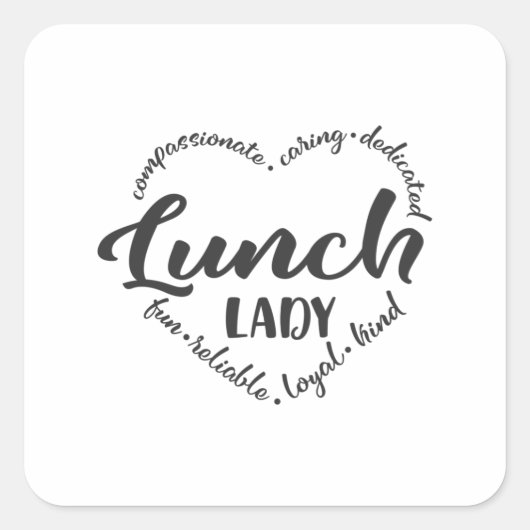 Lunch lady, Cafeteria, lunchdame werkster Vierkante Sticker (Voorkant)