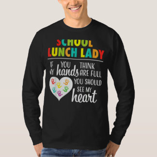 Lunch Lady Cute Heart-waardering voor Wo T-shirt