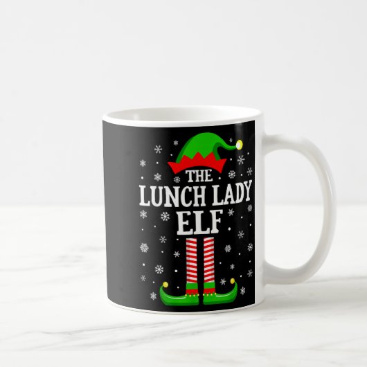 Lunch Lady Elf Funny Christmas Family Matching  Koffiemok (Rechts)
