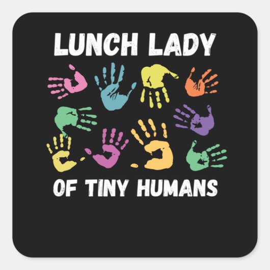 Lunch Lady Gift School Cafeteria Vierkante Sticker (Voorkant)