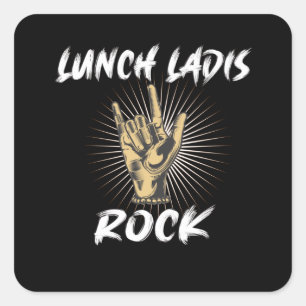 Lunch Lady Gift School Cafeteria Vierkante Sticker