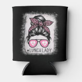 Lunch Lady Life Bleached Shirts Pink Leopard Messy Blikjeskoeler (Voorkant)