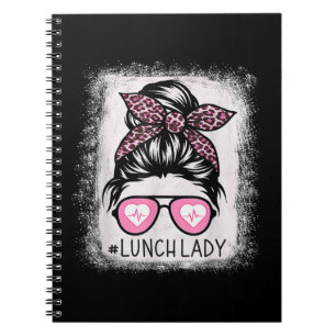 Lunch Lady Life Bleaching Shirten Pink Leopard Mes Notitieboek