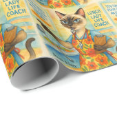 Lunch Lady Life Coach for Cat Lovers Cafeteria Cadeaupapier (Rol Hoek)