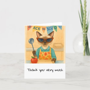 Lunch Lady serveert eten Bedankt Card