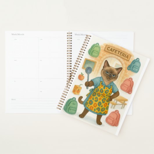 Lunch Lady serving food in school Planner (Display)