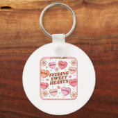 Lunch Lady Valentines Day Retro Cute Cafeteria Swe Sleutelhanger (Voorkant)