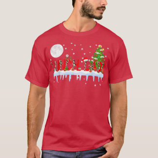 Lunch Lady Xmas Light Leopard Santa Hat Reind T-shirt