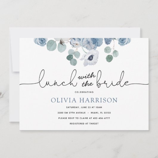 Lunch met de Uitnodiging van de Shower van de Brid (Voorkant)