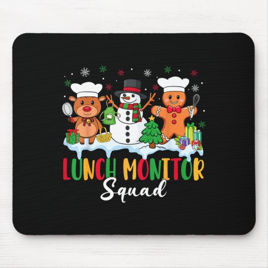 Lunch Monitor Squad Reindeer Snowman Gingerbread C Muismat (Voorkant)