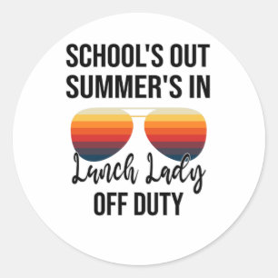 Lunch School Midday Lady Voltooiing Summer Ronde Sticker