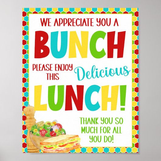 Lunch Sign van lerarenwaardering Poster (Voorkant)