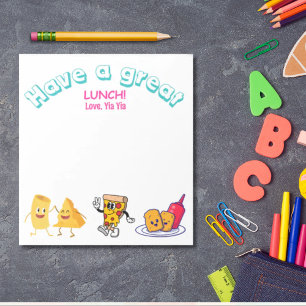 Lunch tijd liefde voor kinderen gepersonaliseerde notitieblok