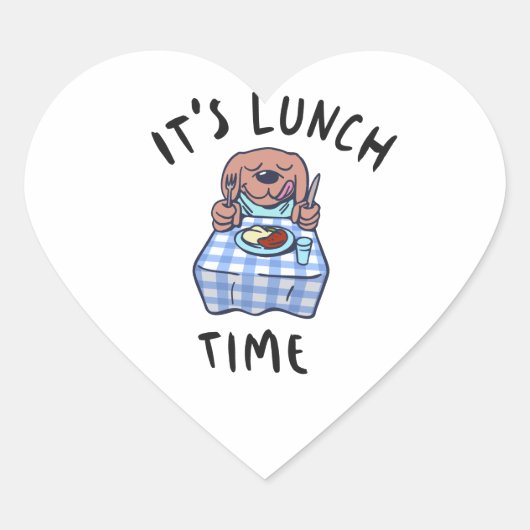 Lunch Time Hart Sticker (Voorkant)