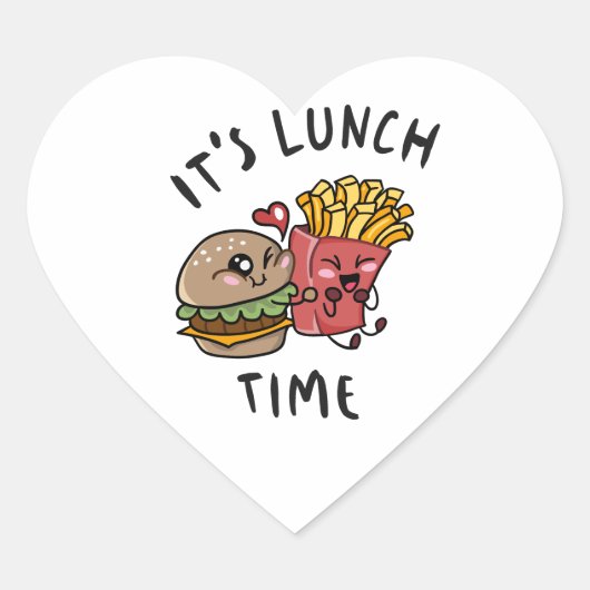 Lunch Time Hart Sticker (Voorkant)