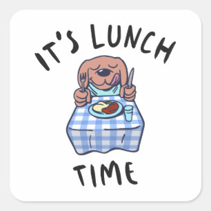 Lunch Time Vierkante Sticker