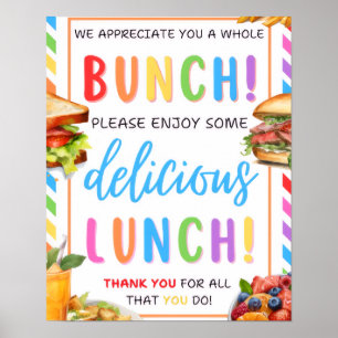 Lunch Waarderingsbord, Dank Je Lunchjuf/Meester Poster