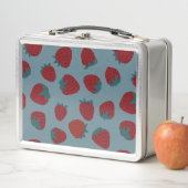 Lunchbox classique avec fraises sur Turquoise (En situation)