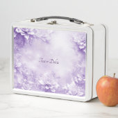 Lunchbox de fleurs violettes blanches (En situation)