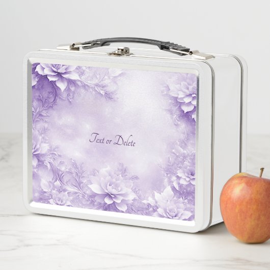 Lunchbox de fleurs violettes blanches (En situation)