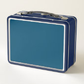 Lunchbox en métal à rayures rétro (bleu marine Mul (Dos)