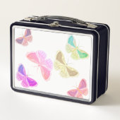 Lunchbox en métal avec papillons (Devant)