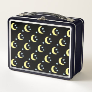 Lunchbox en métal clair de lune (noir et jaune dou