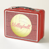 Lunchbox en métal de volley-ball personnalisé sur  (Dos)