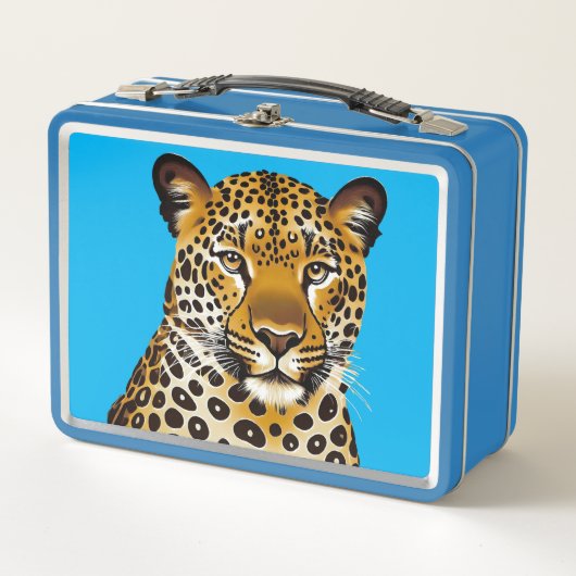 Lunchbox en métal design Leopard (Devant)