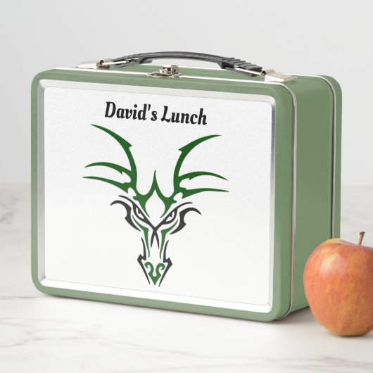 Lunchbox en métal face Dragon (En situation)