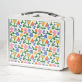 Lunchbox en métal floral pour le printemps (En situation)
