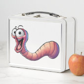 Lunchbox en métal Happy Worm (En situation)