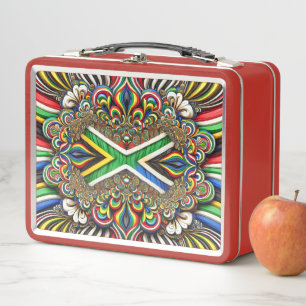 Lunchbox en métal inoxydable aux couleurs sud-afri