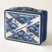 Lunchbox en métal inoxydable avec chardon écossais (Devant)