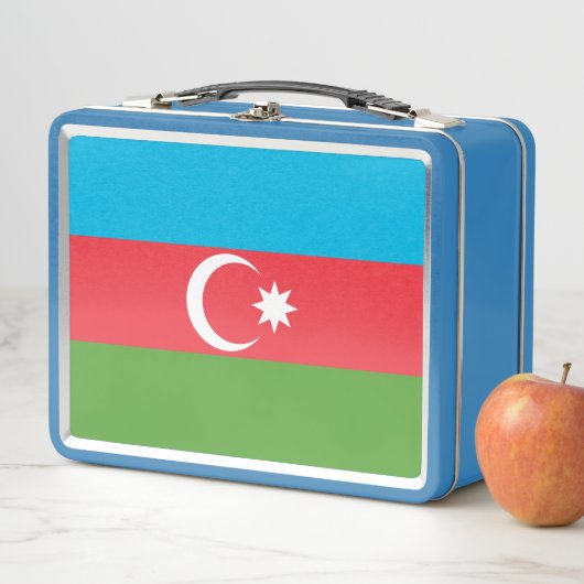 Lunchbox en métal inoxydable avec drapeau d'Azerba (En situation)