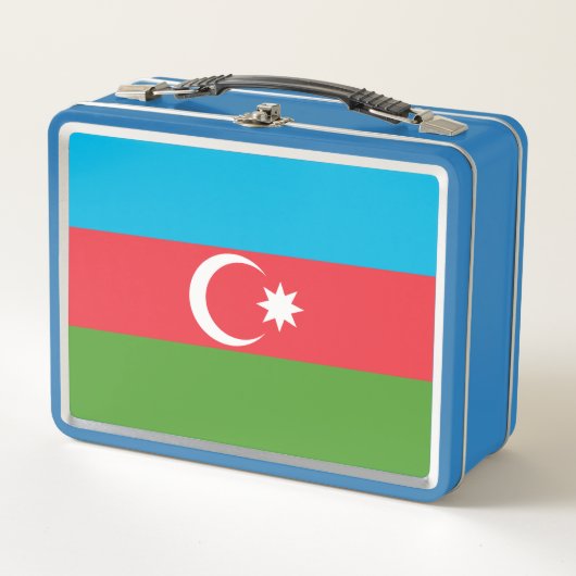 Lunchbox en métal inoxydable avec drapeau d'Azerba (Devant)
