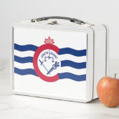 Lunchbox en métal inoxydable avec drapeau de Cinci (En situation)