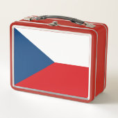 Lunchbox en métal inoxydable avec drapeau de Czech (Devant)