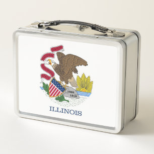 Lunchbox en métal inoxydable avec drapeau de l'Ill